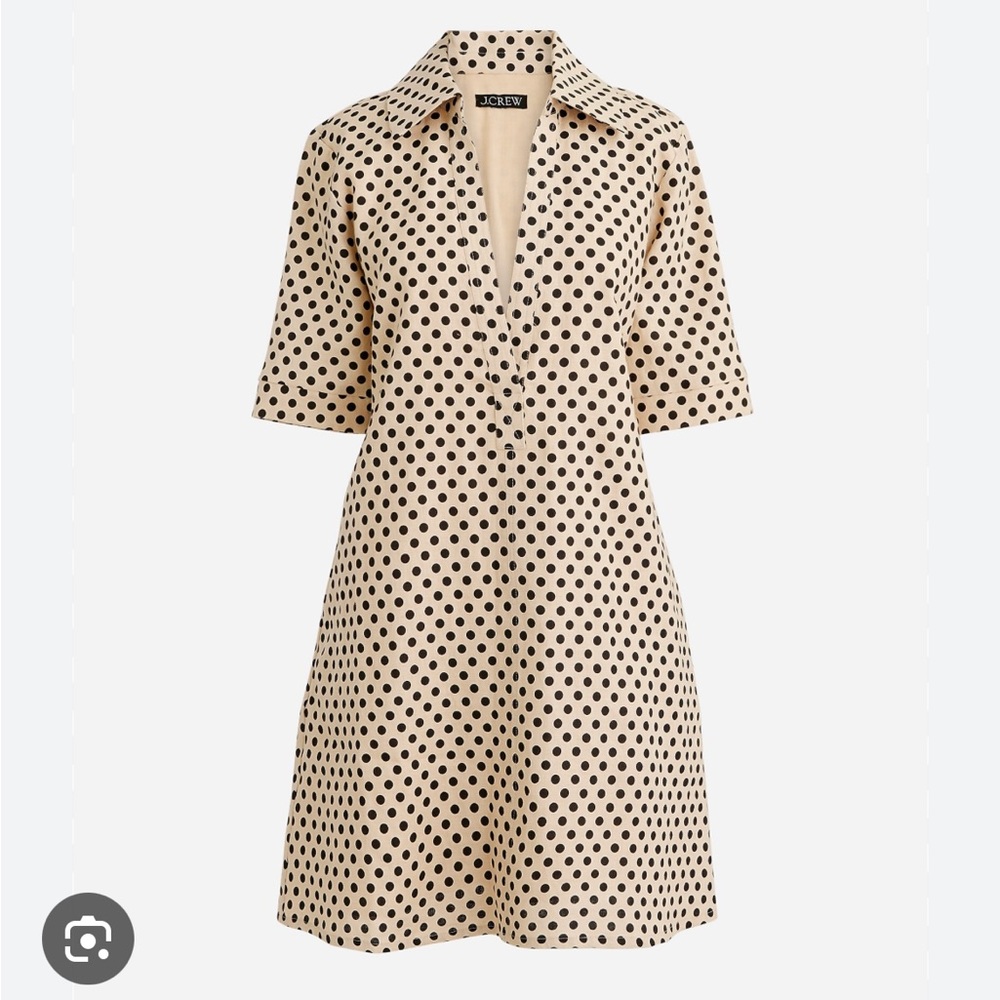 J.Crew Bungalow Popover Dress in Dot Linen Tags removed but never worn.